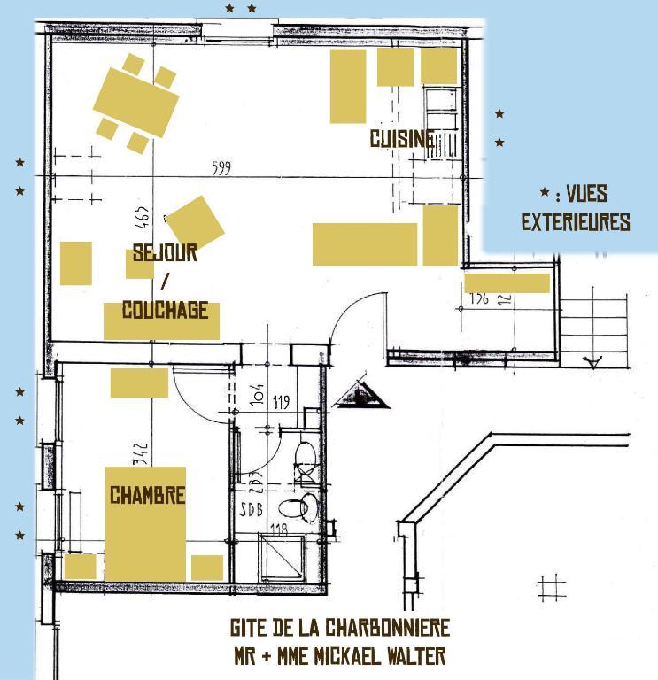 Appartement La Charbonnière à Bellefosse Chambre photo